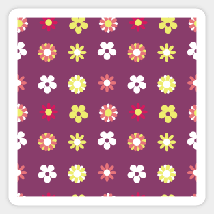 Hippie Floral Purple Flower Seamless Pattern Sticker